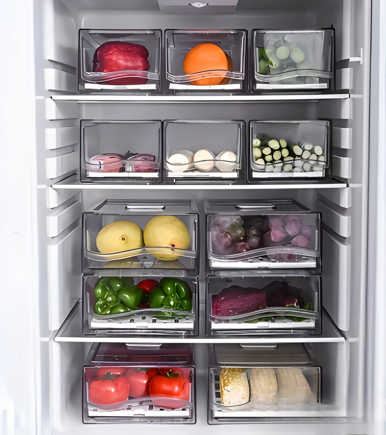 Caja Organizador Refrigerador Cocina Contenedores Con Tapa 🧊🍏